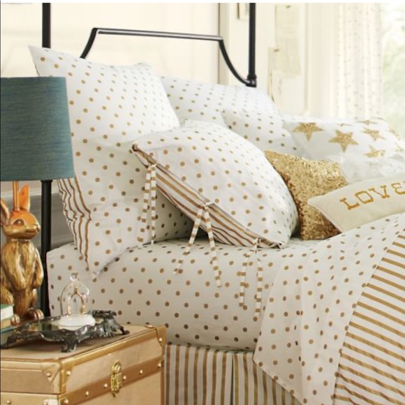Pottery Barn Teen Other - Pottery Barn Emily  & Meritt Metallic Dottie Sheet Set